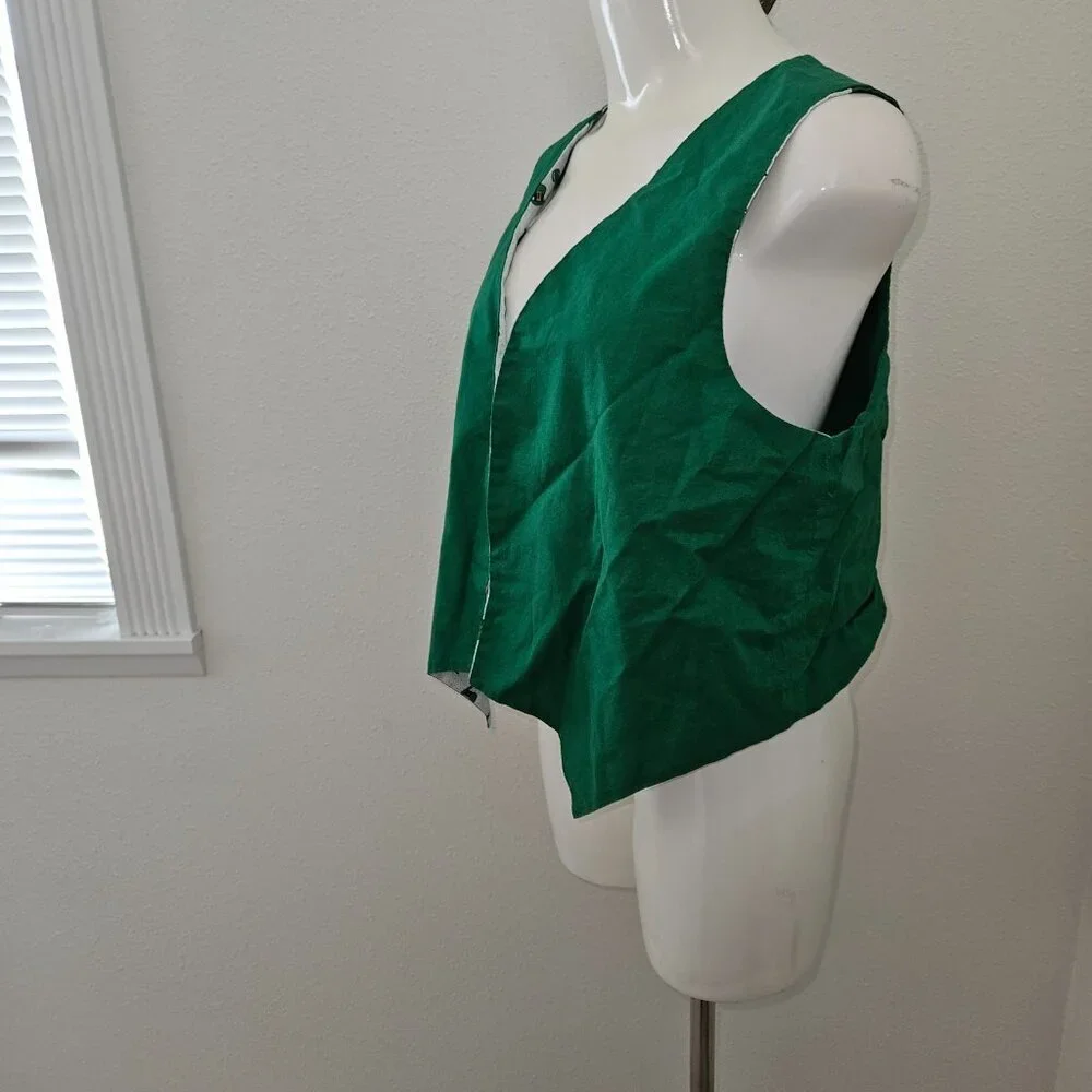 Handmade St Patrick's Day Reversible Vest Green Leprechaun Child Lg? Adult Sm?